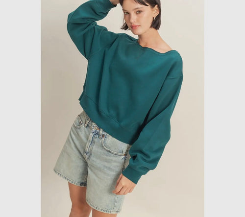 Boat Neck Pullover Long Sleeve