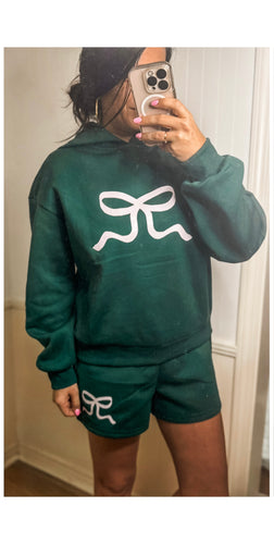 Bow Print Hoodie Set