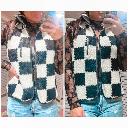 Black checkered Vest