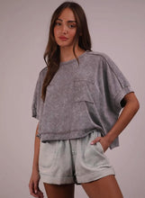 Load image into Gallery viewer, Mineral washed oversized crop comfy knit top