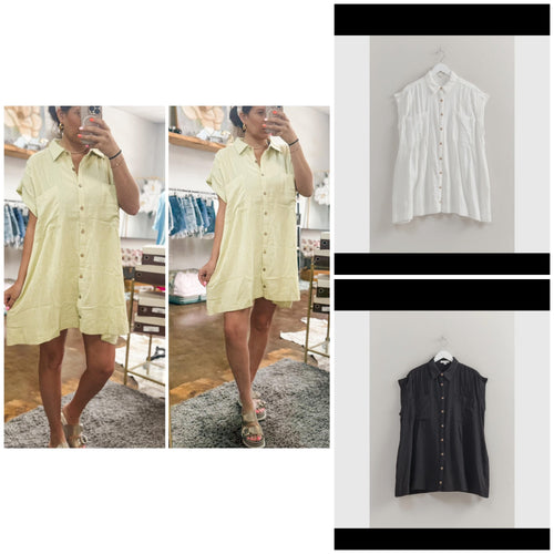 Double Gauze button Front Tunic