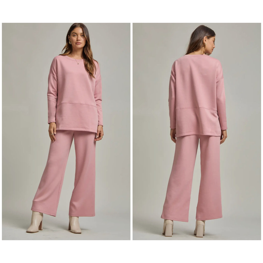 Tunic top + straight pants modal set