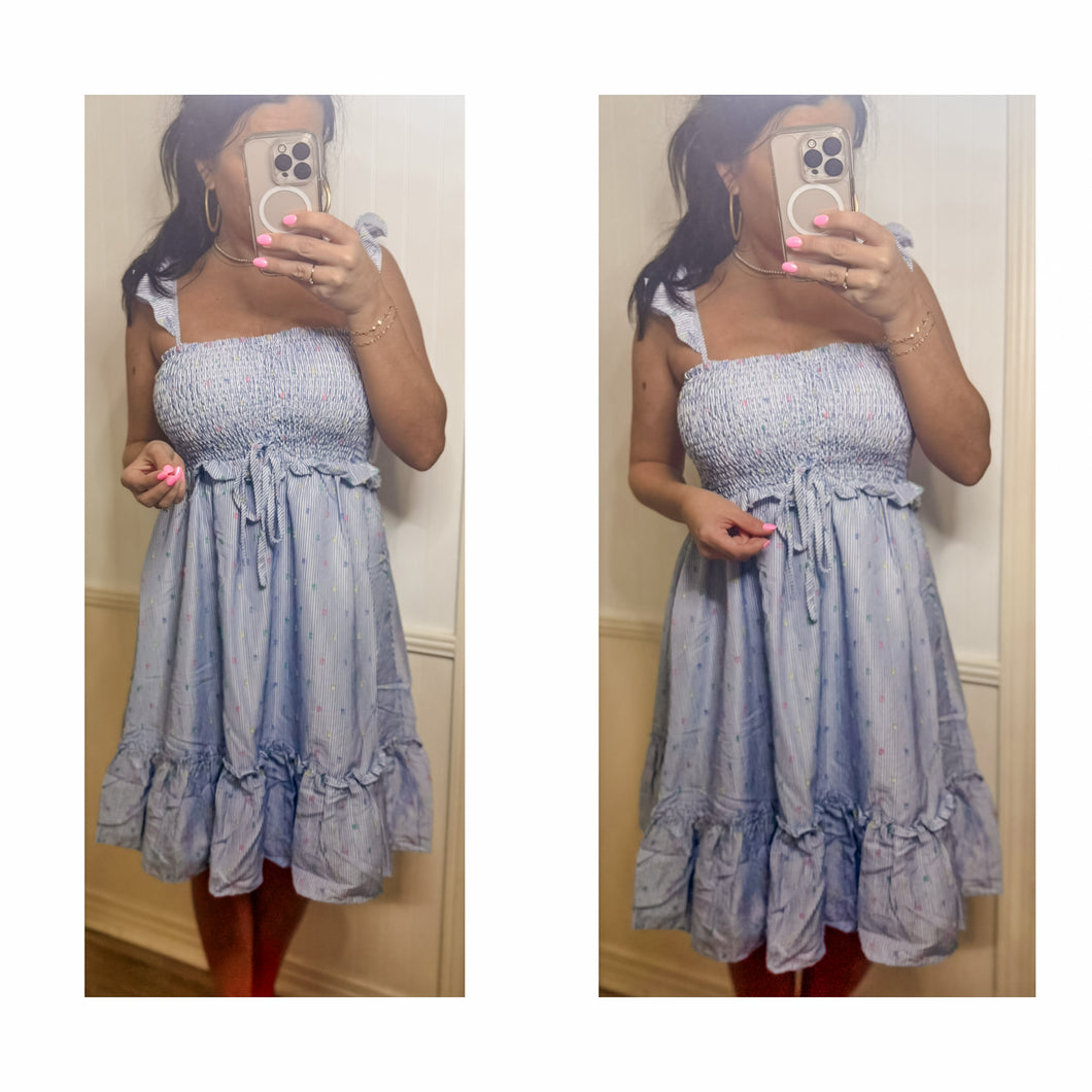 Confetti Smocked Top Dress