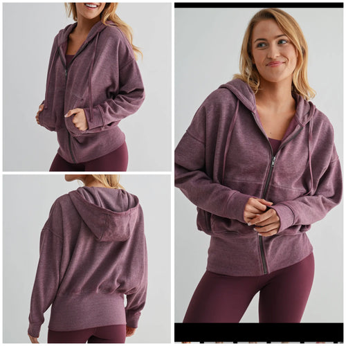 Fleece Hoodie Jacket with tapered sleeves