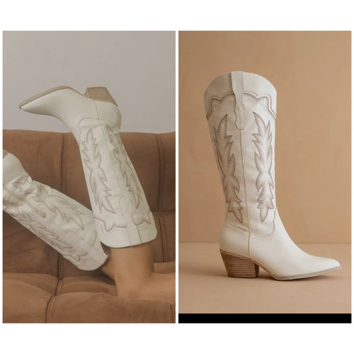 Ainsley White Cowboy Boot