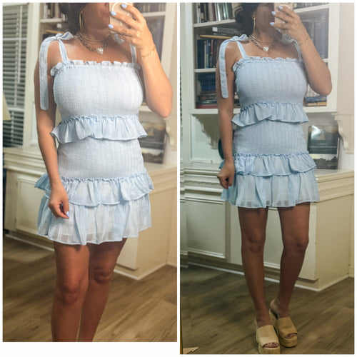 Jacquard smocked Bodice Dress