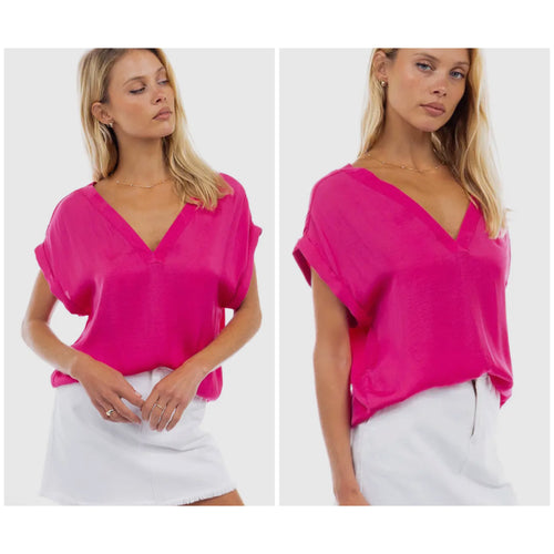 Short Sleeve Neck Drop Top