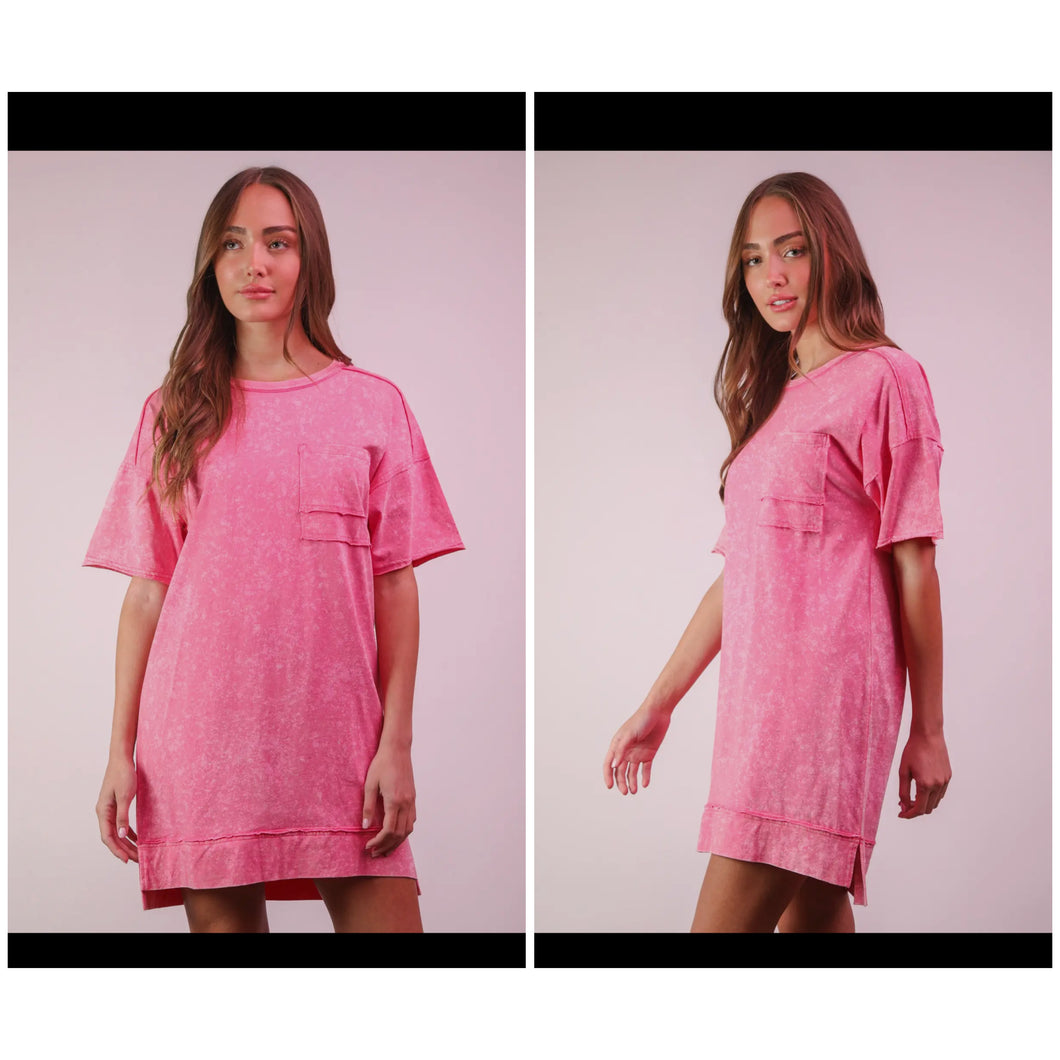 Mineral Washed knit oversized Dress
