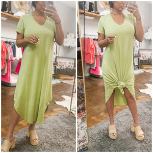 Pale olive Midi Dress
